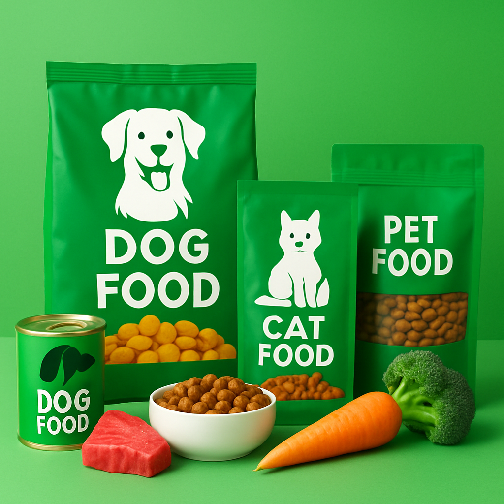 An image showcasing pet food products